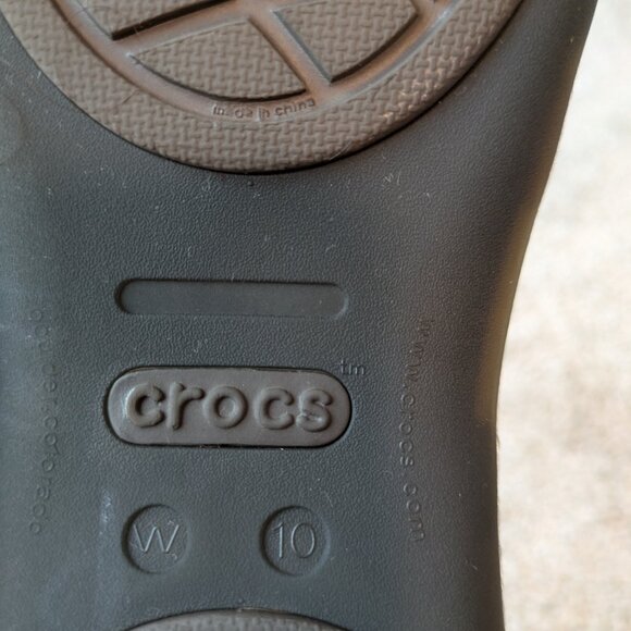 Crocs Huarache Mini Wedge. Sz 10. Espresso & Bronze. - Picture 6 of 6